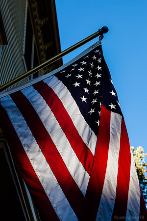 American Flag sunlight