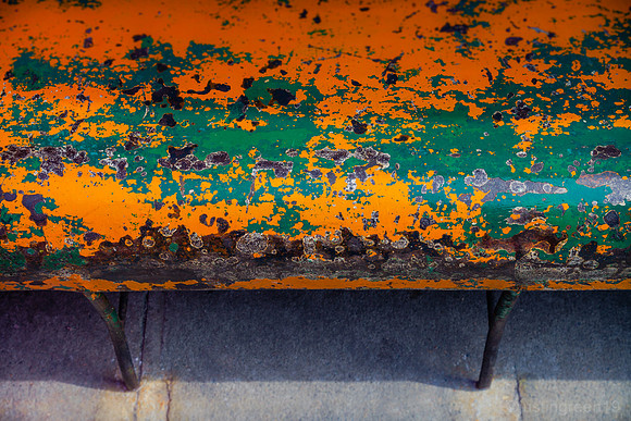 old metal bench