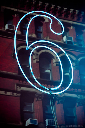 Neon number sign