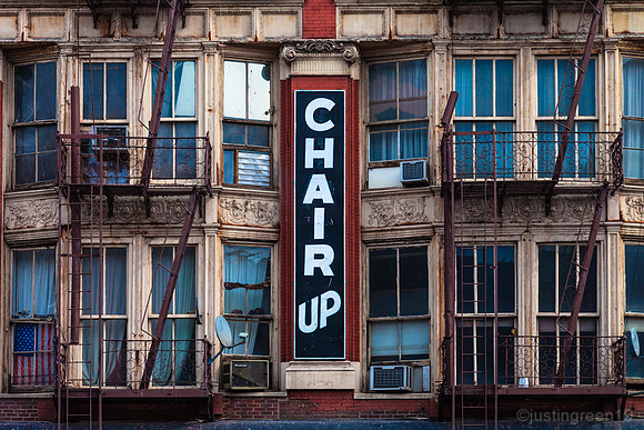 Bowery Chair Up sign